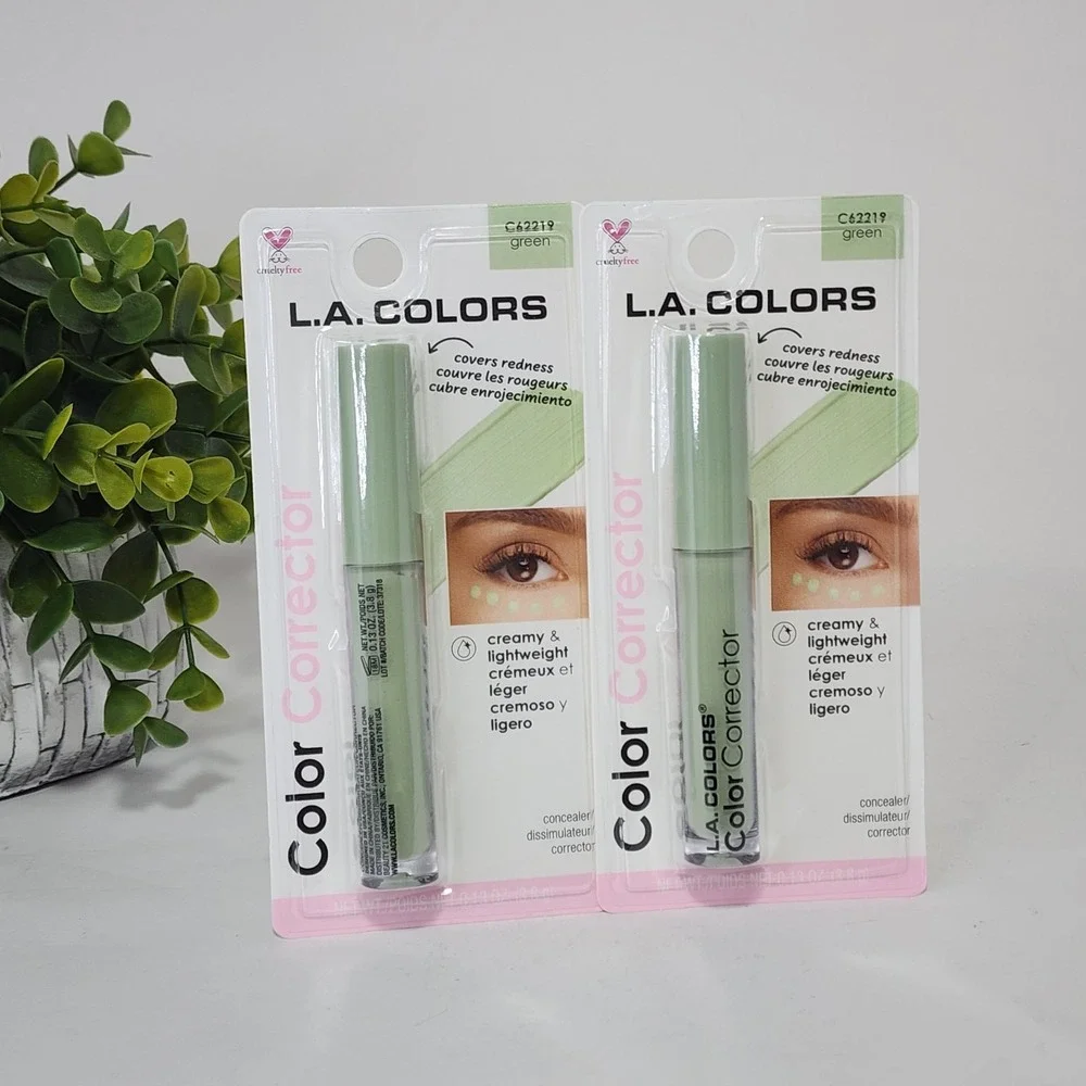 L.A. Colors Green Color Corrector Concealer C62219 Covers Redness ~ Lot of 2